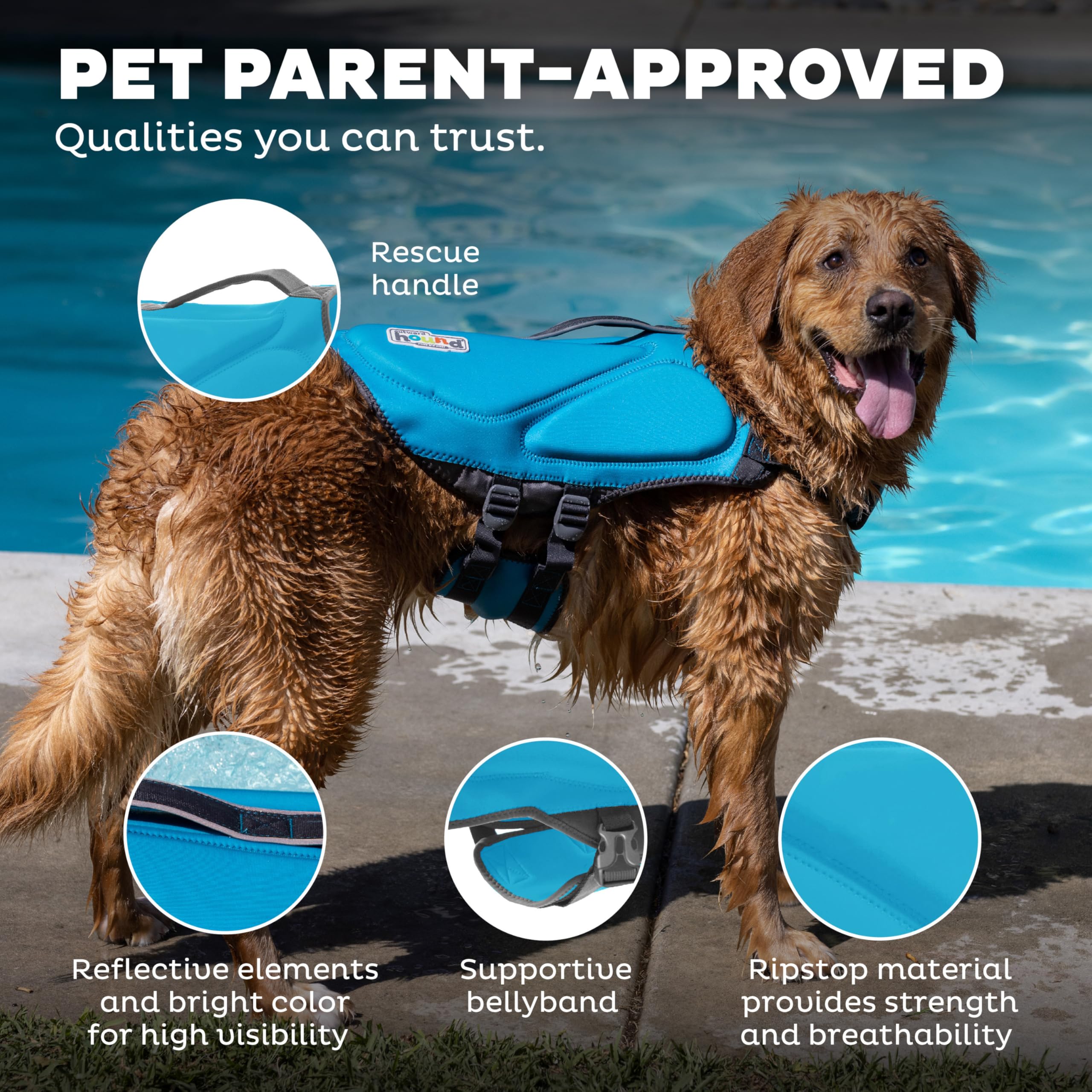 Outward Hound Dawson Swim Dog Life Jacket, High-Performance Neoprene Dog Life Vest For Swimming, Boating, And Water Safety, Xs,